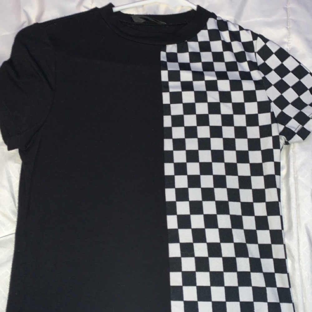 B&W Checkered Fitted Shirt